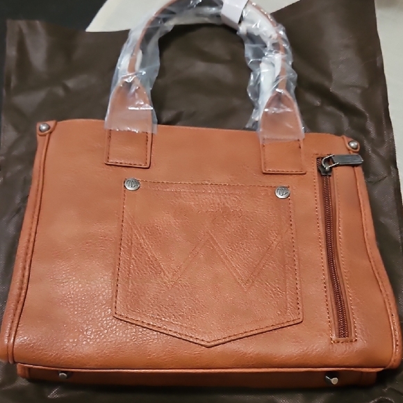 Wrangler Cow Print Tote - Brown and White - Picture 4 of 5